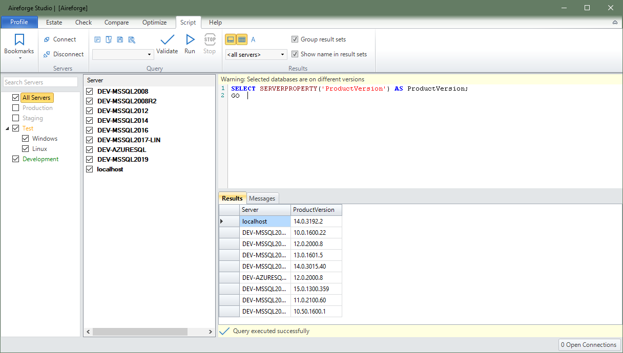 Aireforge SQL Server Script Module