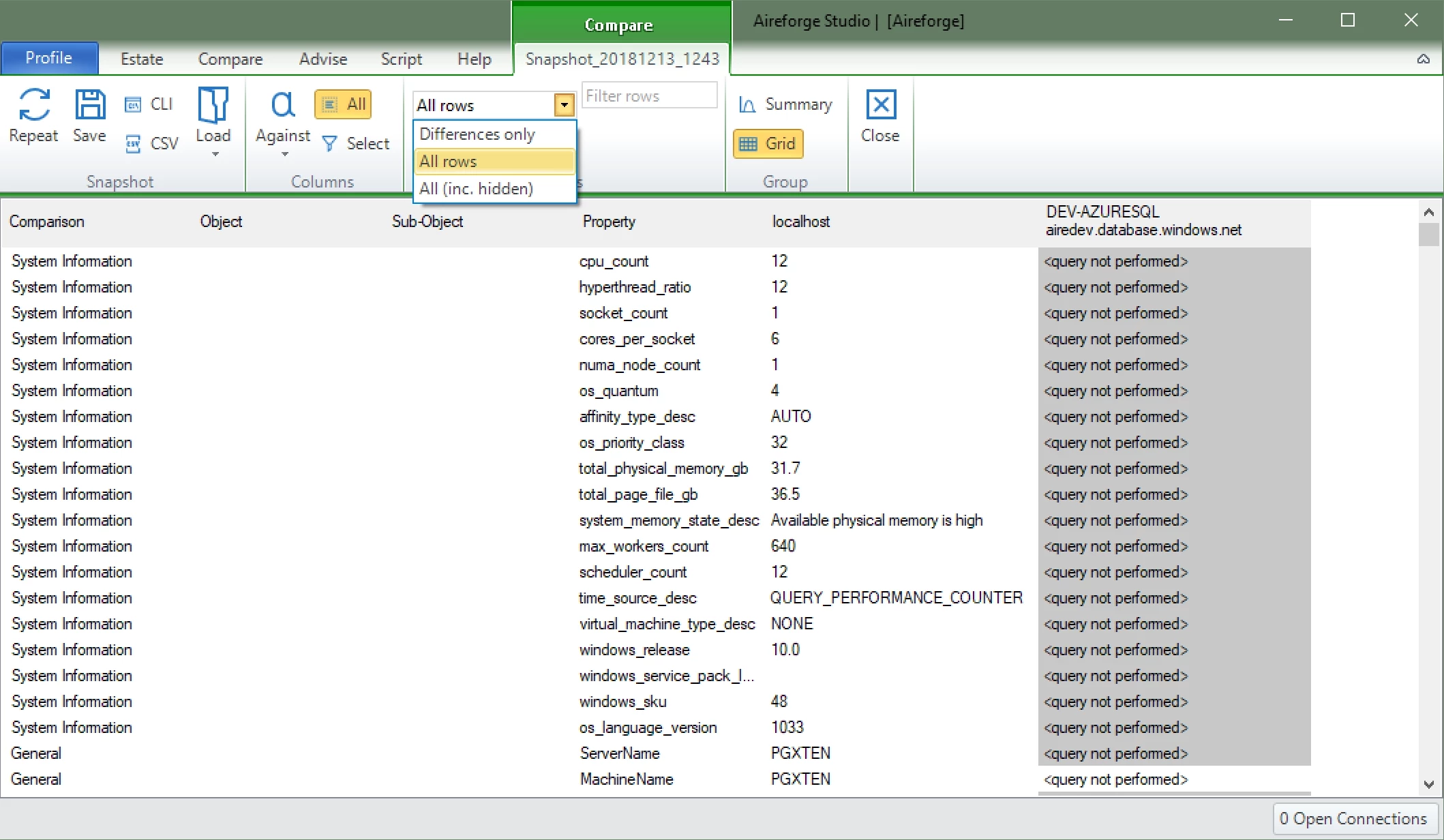 Checking Current Values in Aireforge